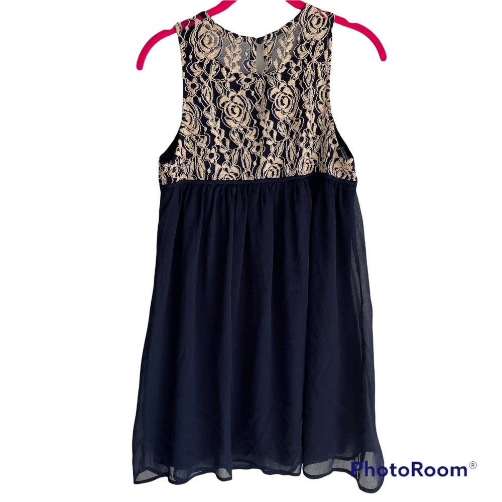 BLU PEPPER Lace Babydoll Ladies Formal Dress Embellished Neckline, S